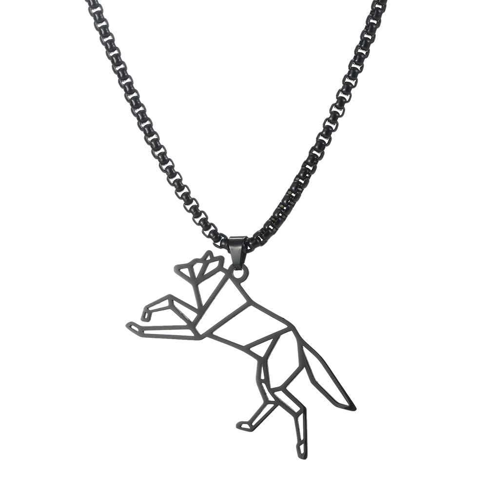Skyrim ours loup tigre léopard chien Lion Animal pendentif collier en acier inoxydable boîte de déclaration chaîne mâle hommes colliers bijoux