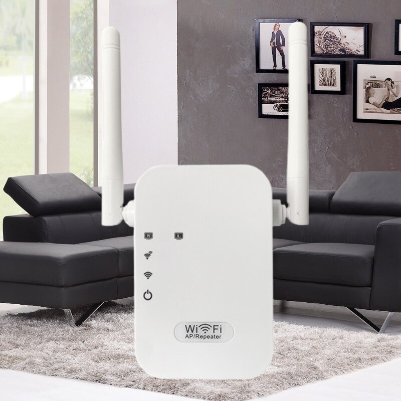 Easy Setup Wifi Repeater Wifi Booster Signaal Extender Draadloze Internet Versterker 300Mbps Wit