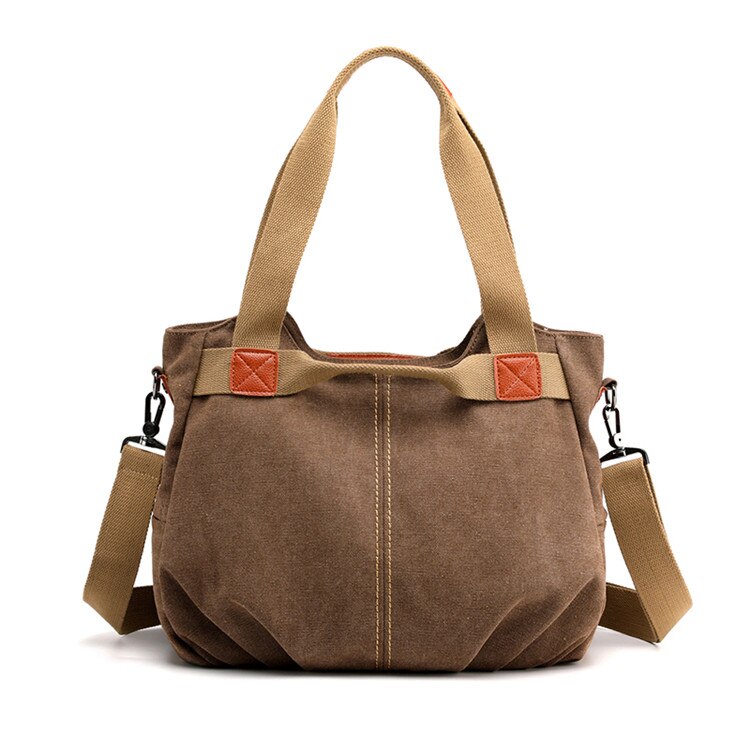 13 kleuren Mode Vrouwen Canvas Handtassen Messenger Tassen Vrouwelijke schoudertassen Dames Crossbody Tote Bag Bolsas: Bruin