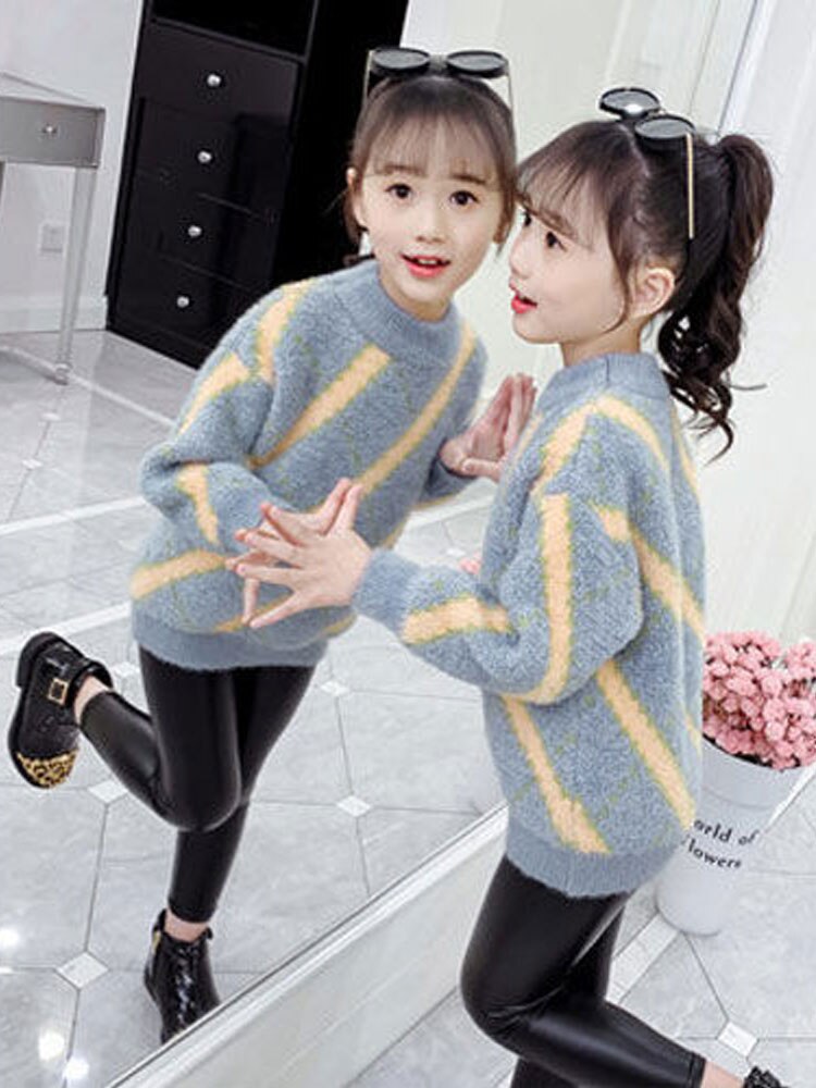 Maglione per ragazze New Fashion abbigliamento autunno e inverno per bambini camicia in velluto di visone per bambina