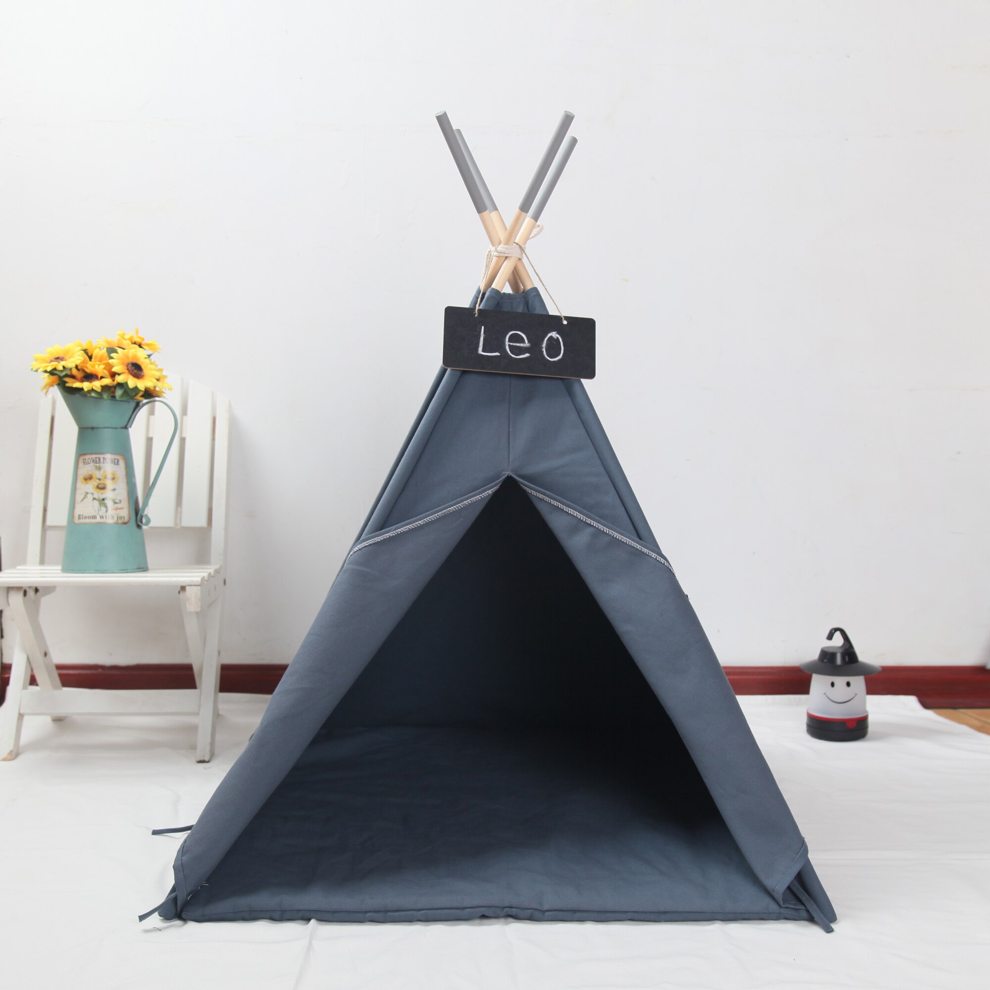Grau Leinwand Hund Tipi 24 "Basis 25" Hoch