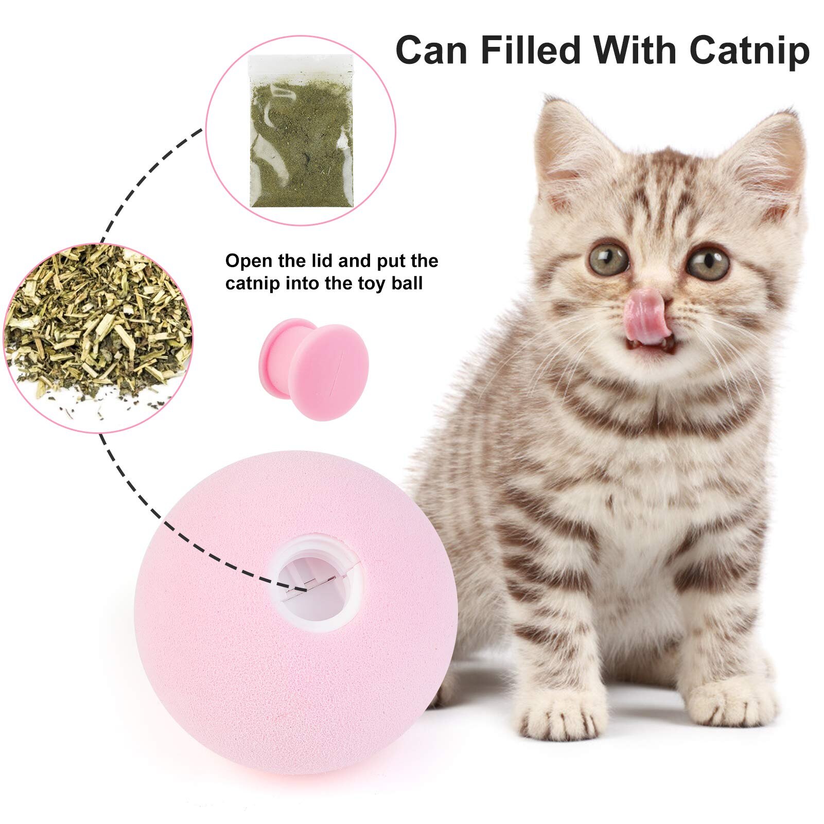 Balle d'apprentissage intelligente pour chat, jouet interactif, herbe-aux-chats, chaton