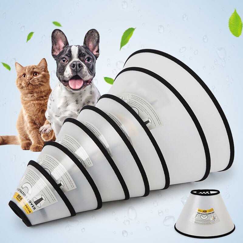 Translucent Honden Katten Kraag Elizabeth Cirkel Anti Bite Huisdier Voeden Geneeskunde Schoonheid Healing Brace Cover Pet Accessoires