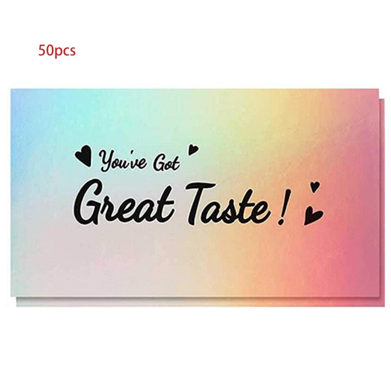 50pcs Heart Great Taste Thank You Card Thanks Greeting Card Appreciation Cardstock for Sellers Shop: 16