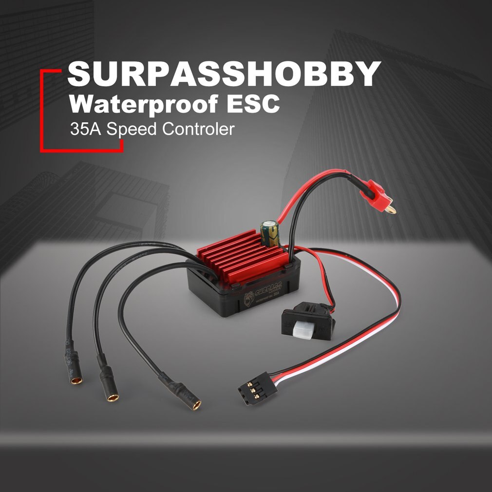 SURPASSHOBBY KK 35A Wasserdichte Sensorlose Bürstenlosen Geschwindigkeit Controler 2-3S ESC für 1:14 1:16 RC Auto Modell