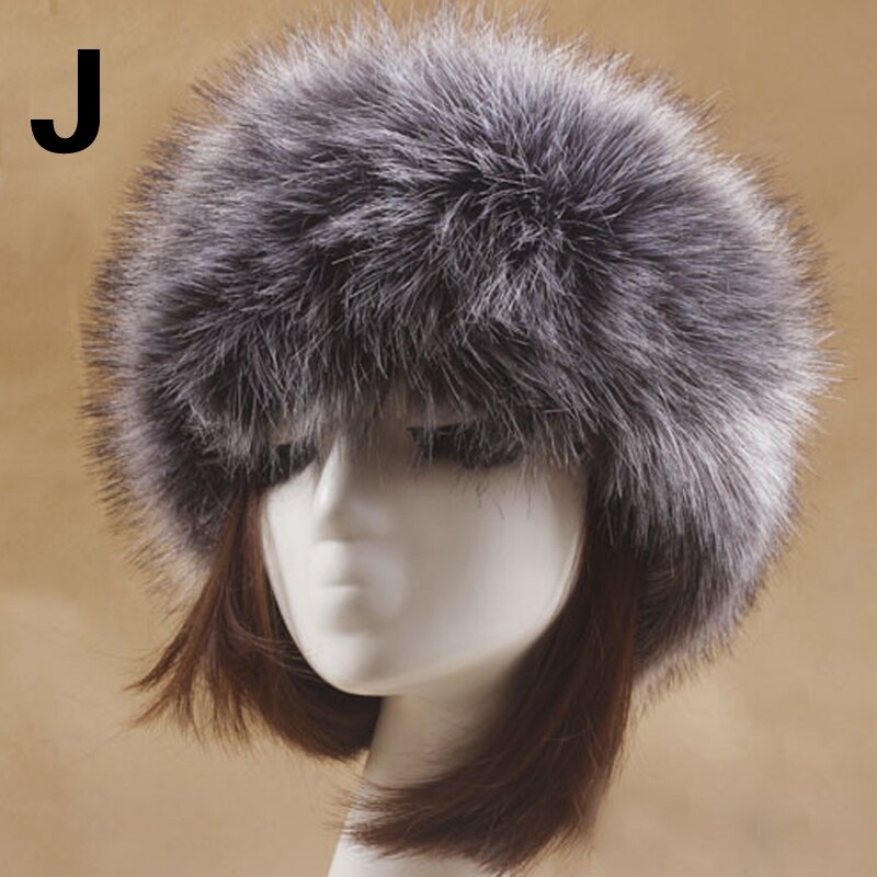 Winter Elastische Oorbeschermers Tulband Dikke Harige Haarband Fluffy Russische Faux Fur Vrouwen Bont Hoofdband Hoed Outdoor Earwarmer Ski Hoeden: 10