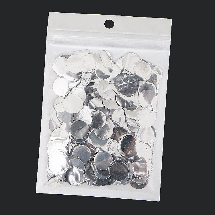 10g/ påsar 1.5cm metallic roséguld runda konfetti födelsedag ballong baby shower dekoration papper konfetti bröllopsfest leveranser: Silver-