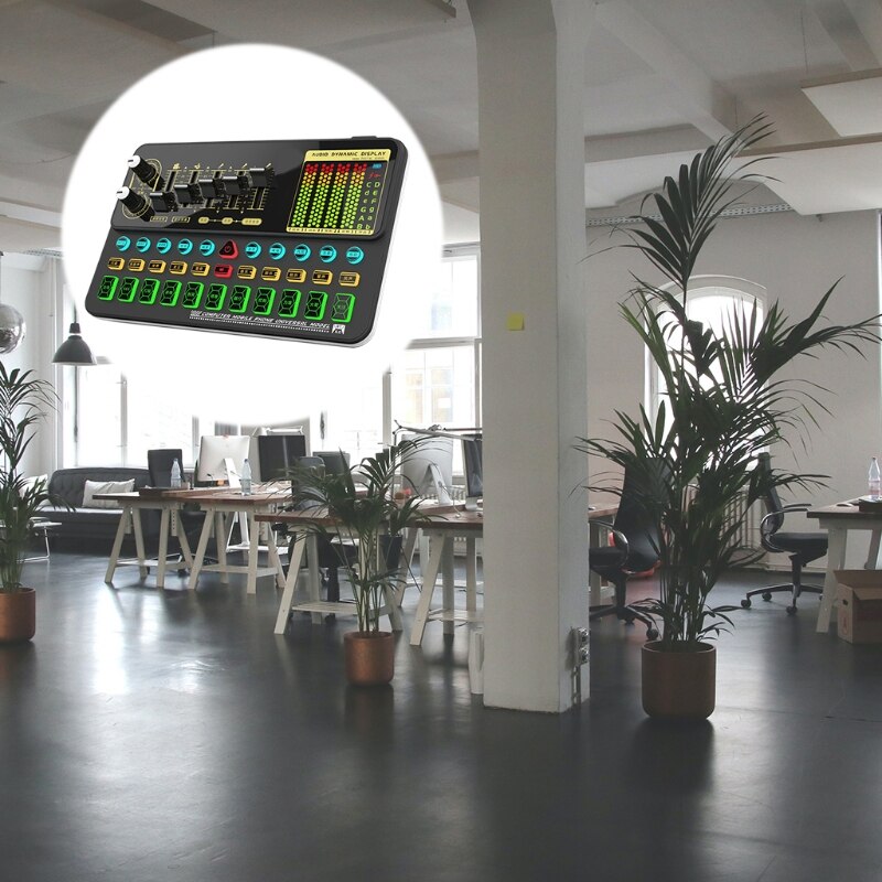 Mini Sound Mixer Board Voice Changer Sound Card with Sound Effects for Phones