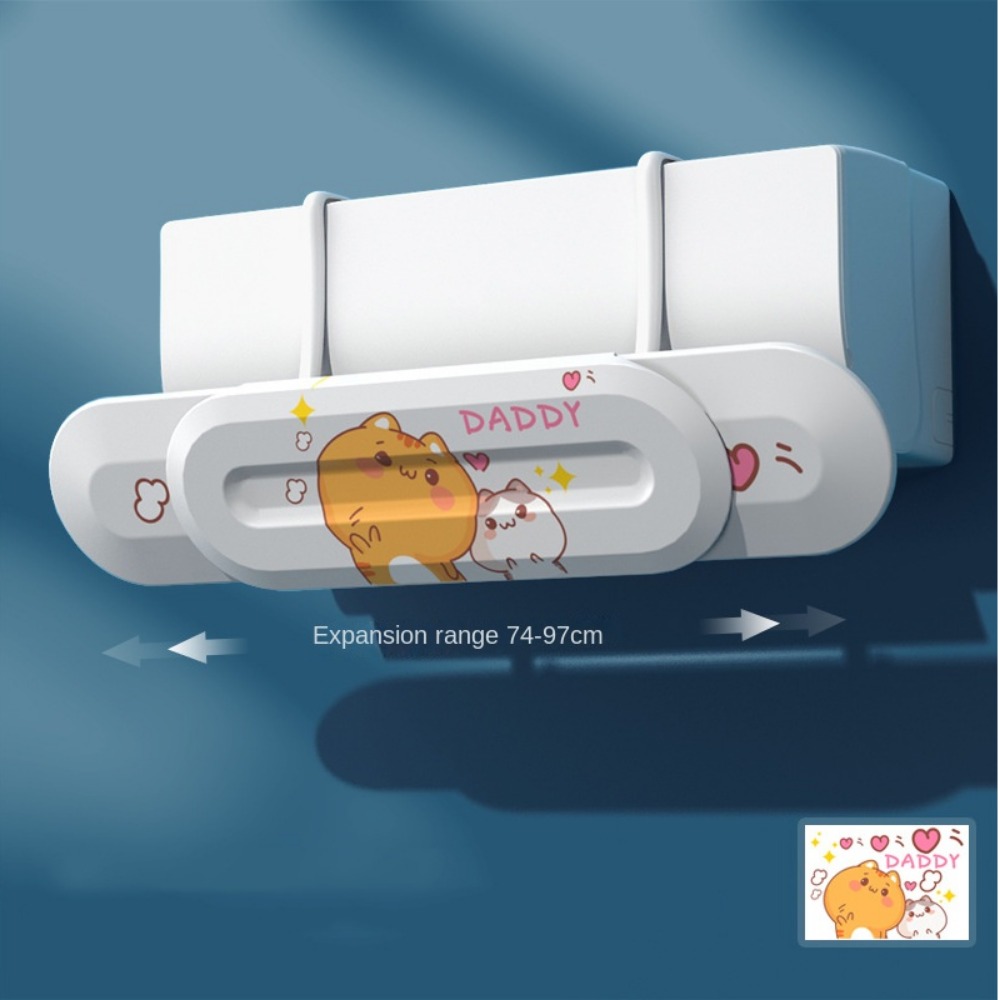 Wall-Mounted Air Conditioning Wind Shield Anti Direct Blowing Retractable Cold Air Guide Cover Adjustable Windproof