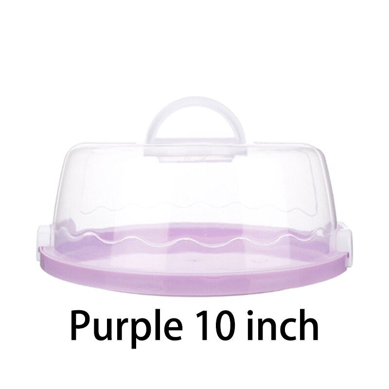 8 zoll/10 zoll tragbare kunststoff runde kuchen Container Nachtisch Container Kasten kuchen träger Server lagerung Kasten Tablett küche werkzeuge: 10 Zoll Violett