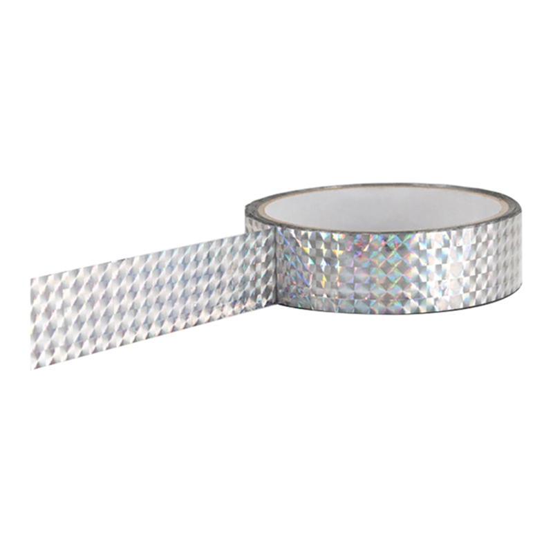 Gør-det-selv foto tapelaser tape rytmisk gymnastik dekoration holografiske bånd prismatiske glitter tape kunstneriske bøjler stick 15 mmx 30m: Sølv