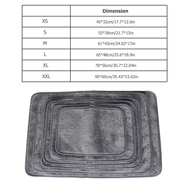 Hondenbed voor grote honden, hondenmat, deken, warm pluche hondenkussen, klein middelgroot hondenbed voor huisdier, kattenmat, hondenkussen, bed  bd0010: Grijze hondenmat / Ik