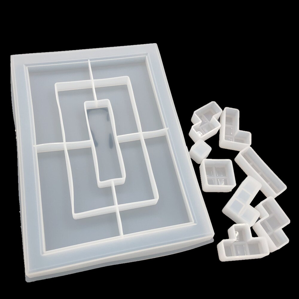 Ensemble de moulage époxy pour Tetris, résine, cristal, moule époxy, Puzzle, fabrication, outils de décoration, offre spéciale: Default Title