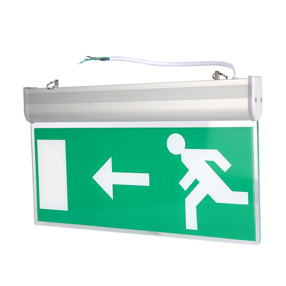 Nødudgangsbelysning venstre højre tegn sikkerhedsevakueringsindikatorlampe 110-220v akryl led til hotel og andre offentlige steder