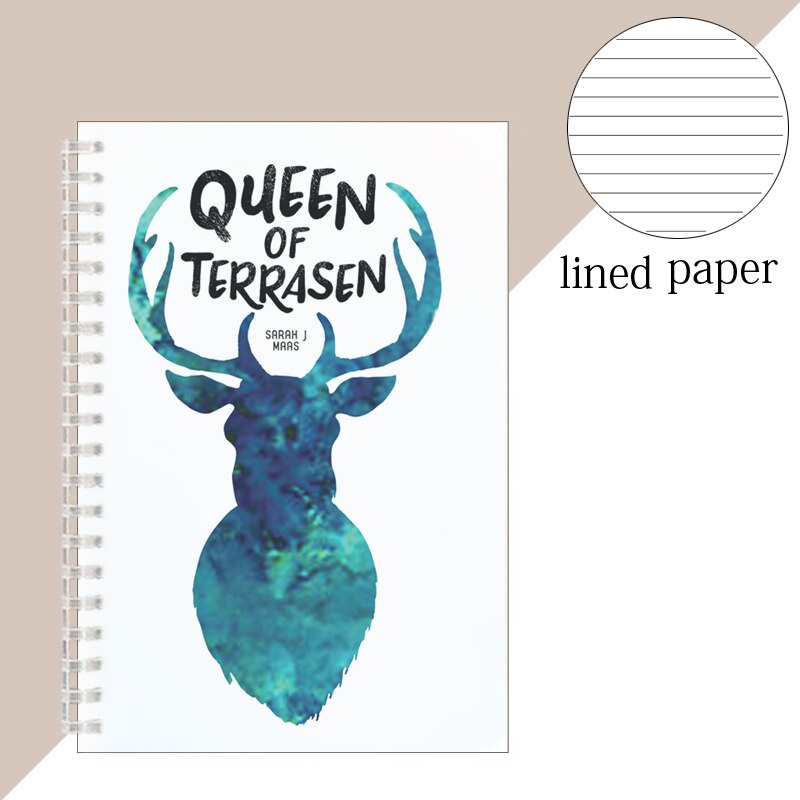 Sarah J. Maas A5 Notebook Spiral Binder Coil Note Diary Wolf Elk Rune Inspirational Motivational Quotes Carnet Travel Journal: 4