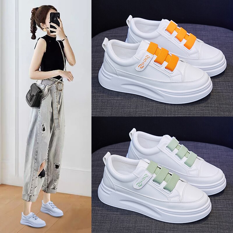 Damen Leichte Klett Kleine Weiße Schuhe Komfortable Hohe und Niedrigen Turnschuhe Wanderschuhe