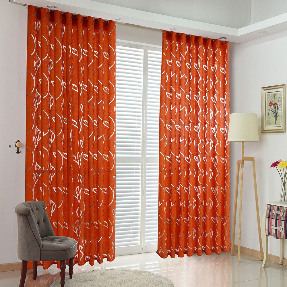 1 PCS Vines Leaves Tulle Door Window Curtain Drape Panel Sheer Scarf Valances Living room curtains with curtains in the kitchen