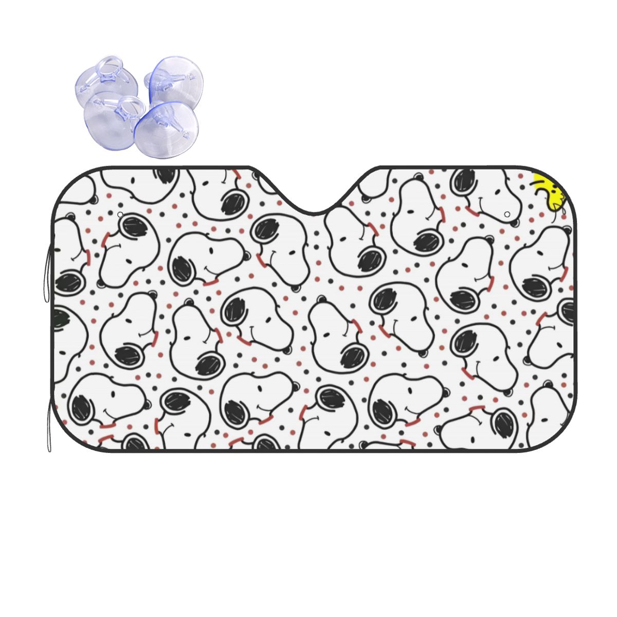 Snoopy & Woodstock Windshield Sunshade Personality Car Front Window Visor 70x130cm Sun Visor Accessories Covers: black