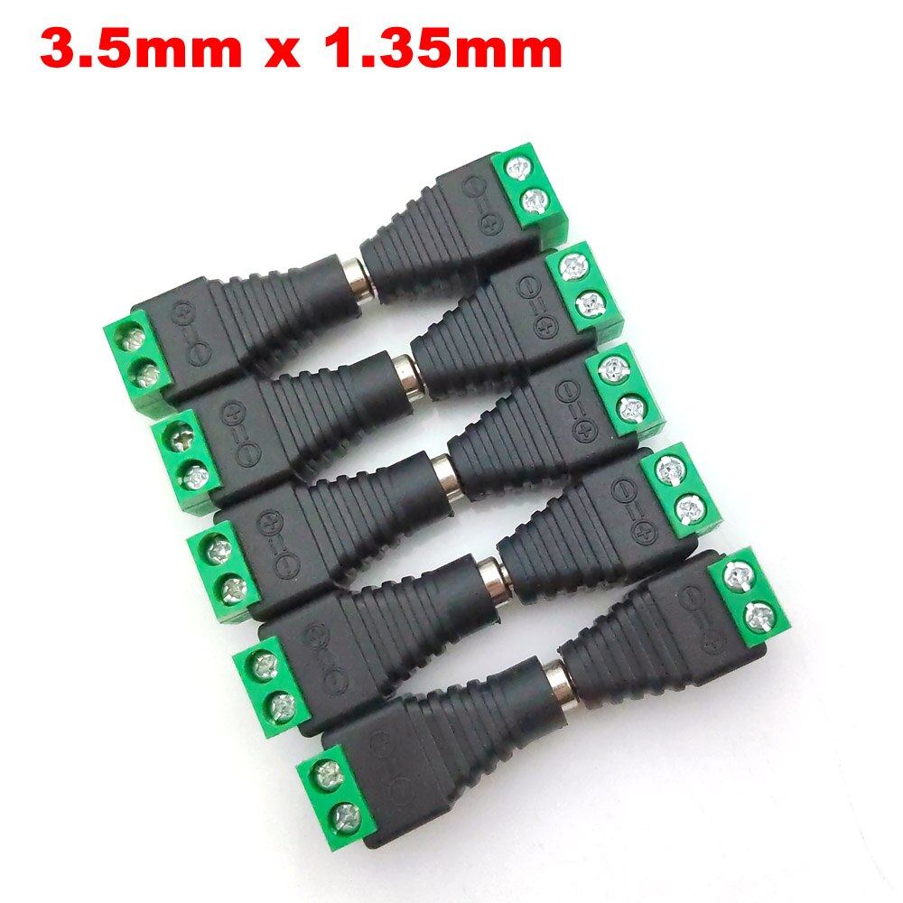 5pc 5.5mmx2.5mm 3.5mmx1.35mm Female Male DC Power Plug Adapter Female Plug Jack Adapter Connector Male Plug Socket