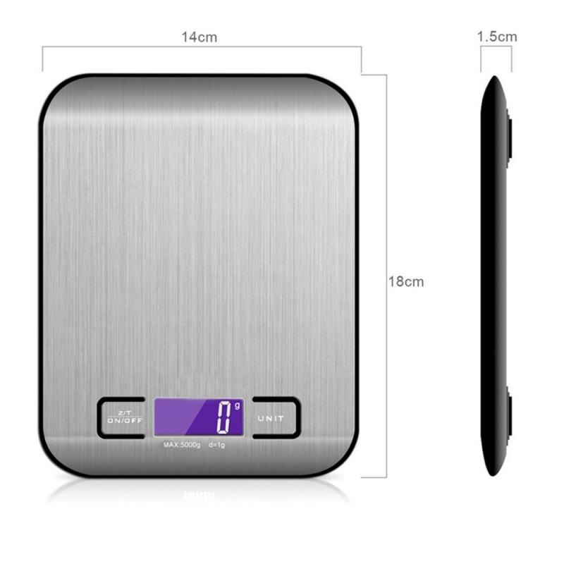 Digital Kitchen Scale Stainless Steel Kitchen Electronic Scales High Accurate Food Baking Weigh Scales with wall hook