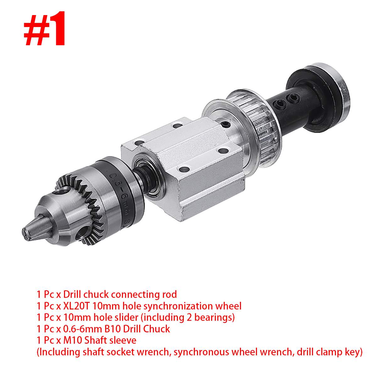 Jto/B10/B12/B16 Boorkop Set Geen Power Spindel Montage Kleine Draaibank Accessoires Trimmen Riem Diy voor Bench Boor/Tafelcirkelzaag: 1