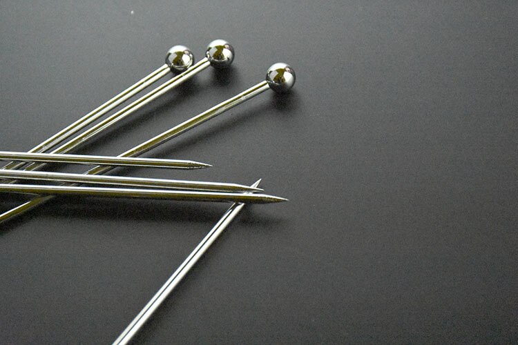 10pc Stainless steel Martini picks bbq skewers 11cm metal cocktail drink stirrer muddler party bar supplies barbecue grill tools: ball