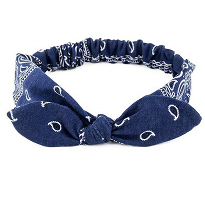 Bandeau élastique à nœud croisé pour femmes, style Boho, imprimé doux et solide, style Vintage, Turban, bandana, accessoires pour cheveux: S2-6
