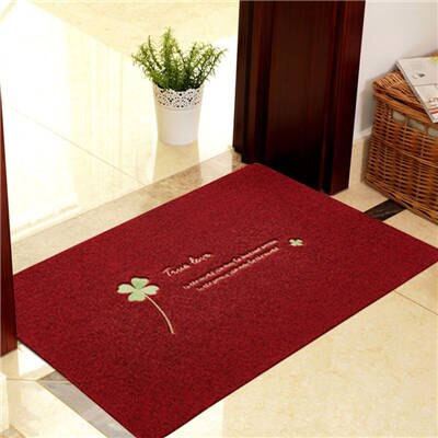 Hem dekorativ ytterdörr matta entré dörrmatta 40 x 60cm polyester svart brun tpr gummi halkfri golvmatta matta välkomstmattor: Broderi klöver r