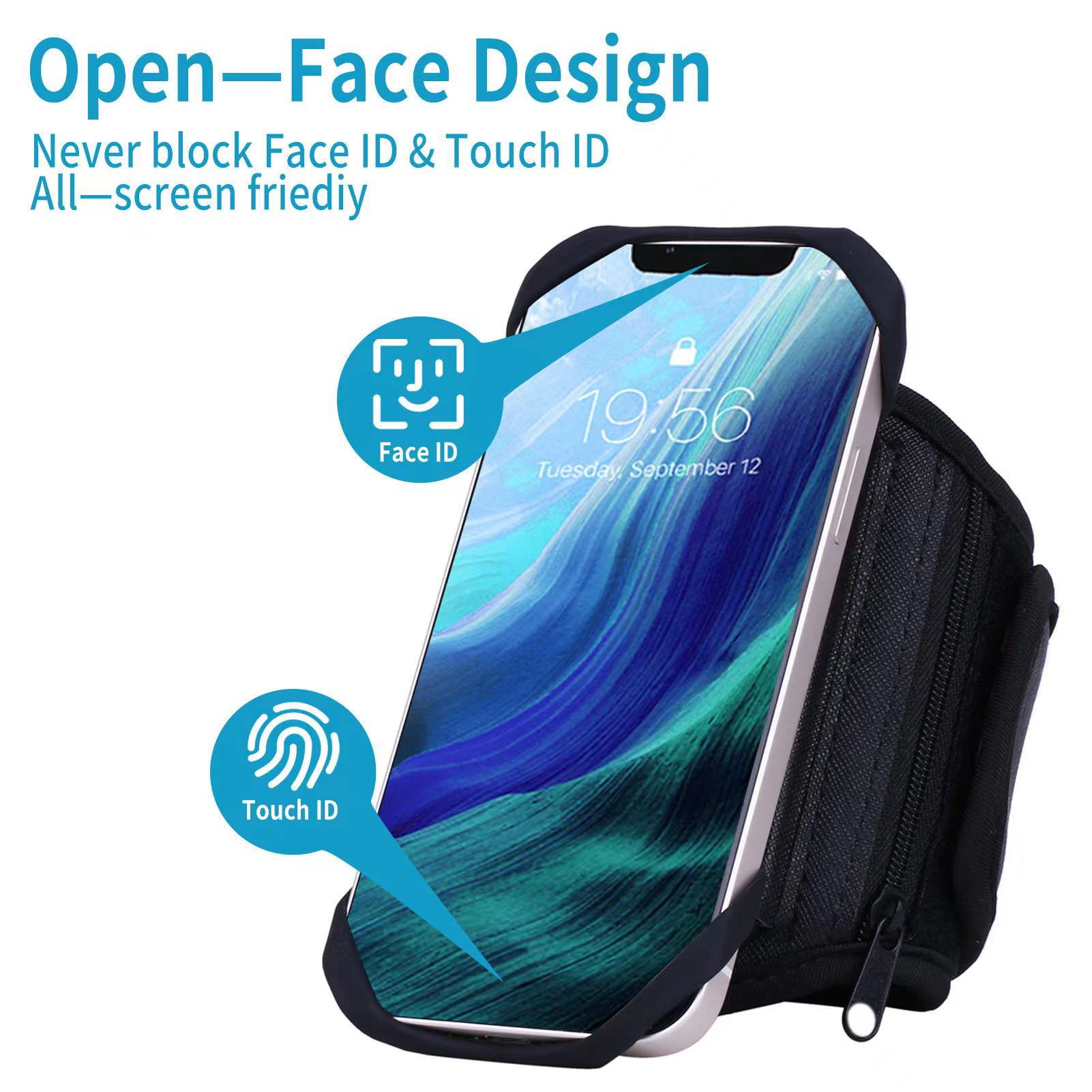 luxury sports arm strap for iPhone 13 12 11 7 8mobile phone bracket arm bag removable breathable headset storage for Samsung