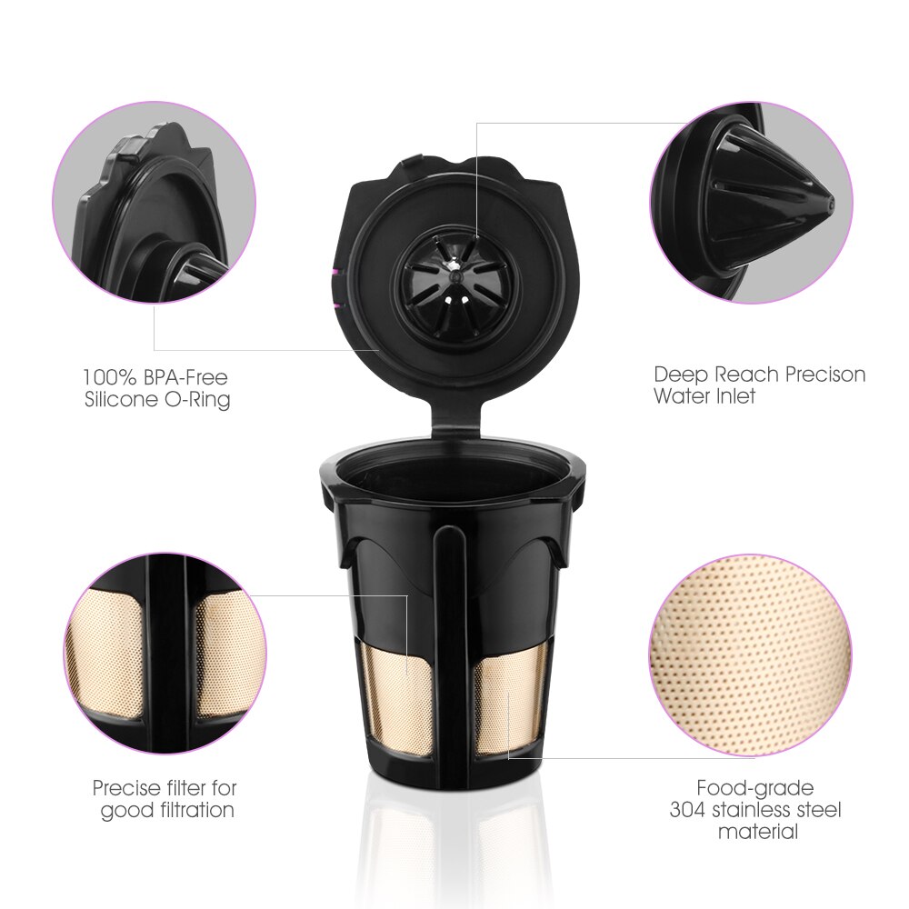 Reusable K Cup Coffee Capsule Refillable keurig Coffee Pod Compatible with keurig 2.0, 3 Different Size Reusable K-Cups