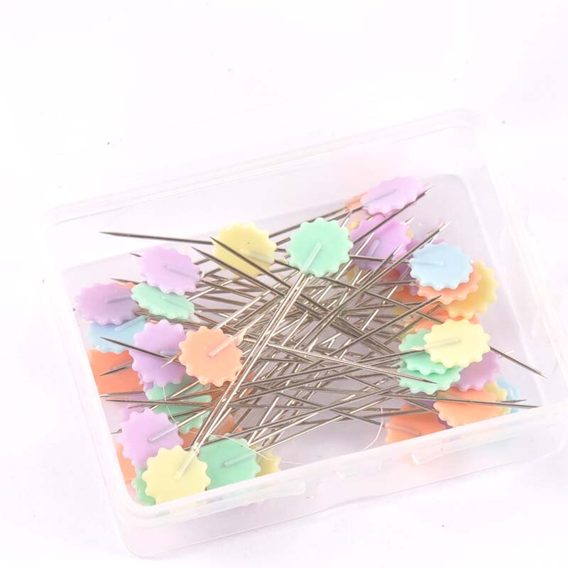 50 Stks/doos Spelden Borduren Patchwork Pin Gemengde Bloem Hoofd Naaien Tool Naald Arts Cp3044: 2