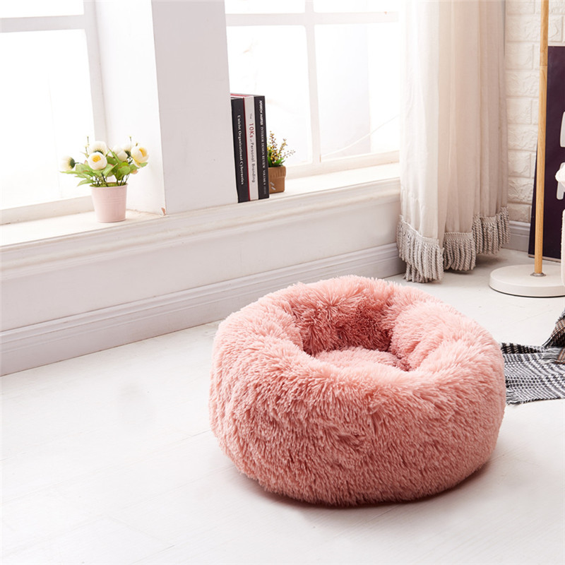 Størrelse 0-100cm varm fleece hundeseng rund kæledyrsliggepude til små mellemstore hunde kat vinter hundekennel hvalpemåtte kæledyrsseng