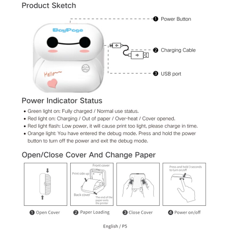 Mini draagbare fotoprinter thermische bluetooth printer voor iphone android gratis app sticker bonprinter  p8 58mm thermisch papier