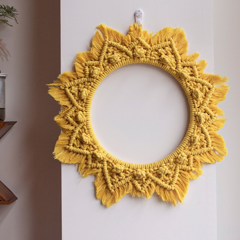Boho Kerst Wandtapijt Ronde Macrame Mandala Decor Katoen Geweven Krans Muur Opknoping Kerst Decoraties Voor Thuis Slaapkamer: wall decoration