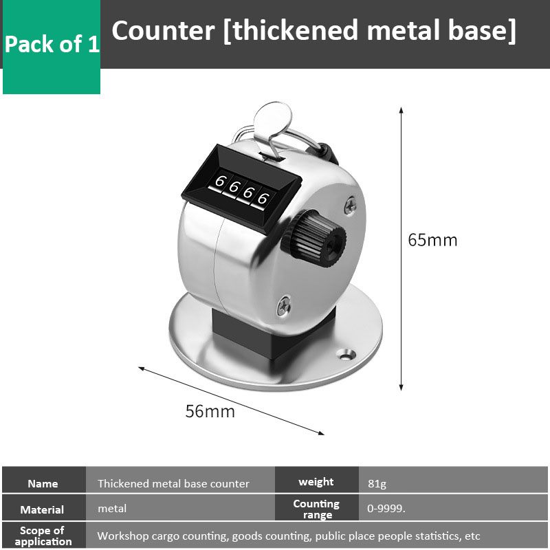 Metal Handle Tally Counter 4-Digit Number Clicker Counter Manual Mechanical Counters Clickers Pitch Counter for Coaching Fishing: Dark Grey