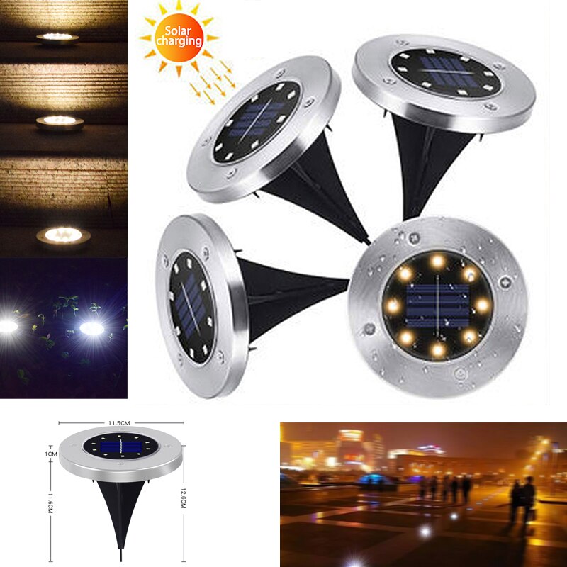 12/1Pack Solar Led Tuinverlichting Outdoor Onder Grond Lamp IP65 Terraza Terrasse Landschap Verlichting Voor Gazon Patio pathway Yard