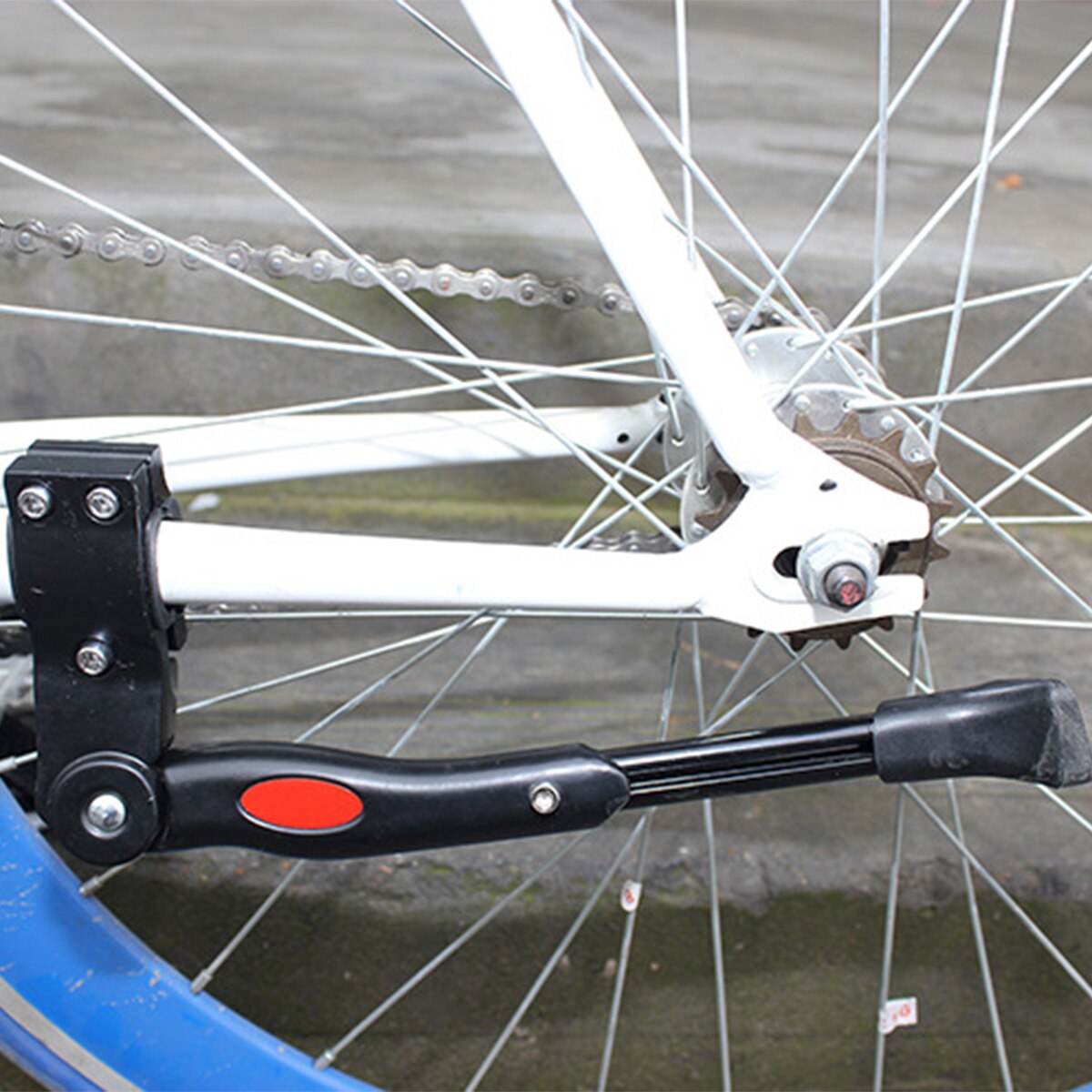 Bike Kickstand Adjustable Aluminum Alloy Bicycle Parking Side Leg Supporter Mountain Bike Natooke Black White