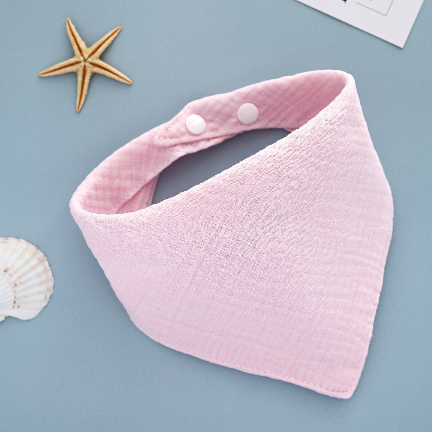 1 Pc Baby Bibs Cotton Accessories Newborn Solid Color Snap Button Soft Triangle Towel Feeding Drool Bibs