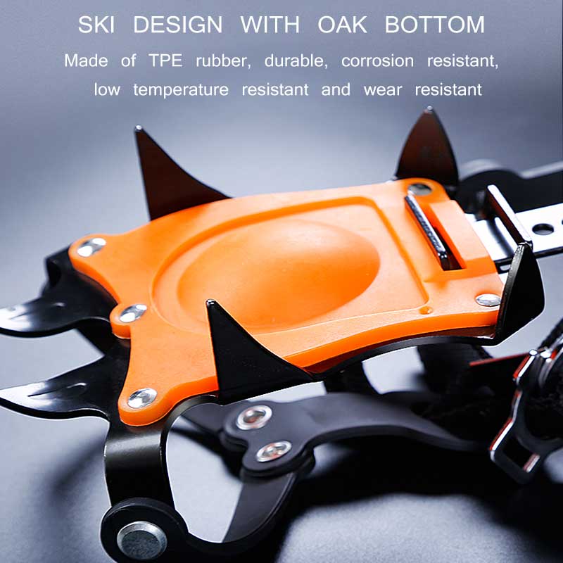 10 Teeth Crampons Climbing Gear Mountaineering Manganese Steel Shoe Traction Device Grippers Mountaineering Crampon Shoes Adjust