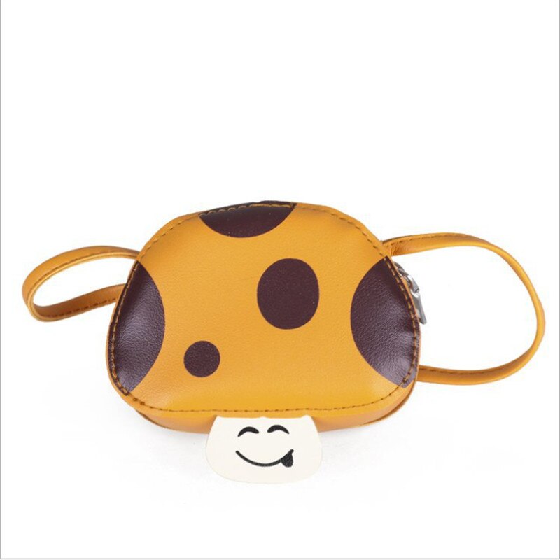 Mini bolso para niños de PU, bolso de hombro para niños, bonito monedero con forma de hongo, monedero para de cumpleaños, Bolso tipo cartera, bolsa de mensajero al por mayor: orange