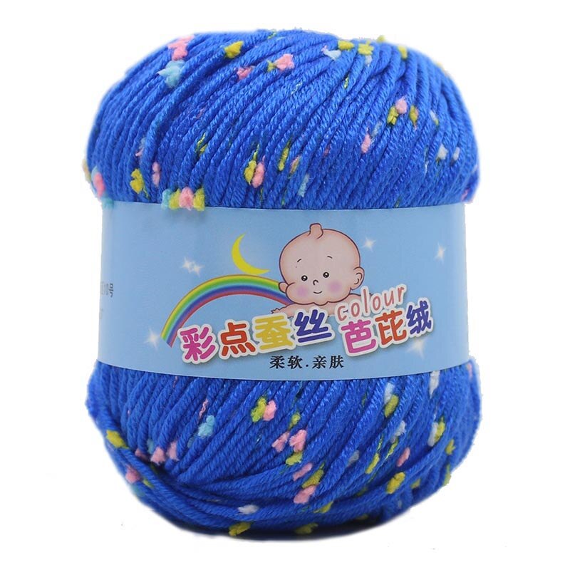 50g Bunte Dot Wolle Häkeln Garn Mehrzweck Baby Wolle Hut Schal Linie Hand Stricken Liefert DIY Pullover Bekleidung zubehör: royal blue