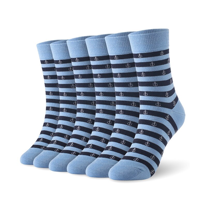 Katoen mannen sokken ontdaan anker man zachte sokken 6 paren/partij K SIZE 7-11 EUR MAAT 40-46 1001 VKMONY