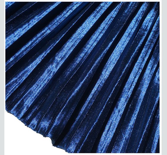 Panel de satén plisado azul de 1 yarda, pliegue Vertical satinado, tela plisada de acordeón, tela de pliegues de satén por yarda: blue