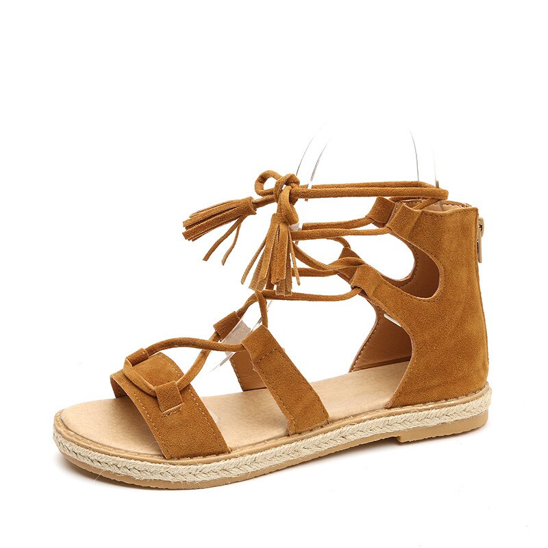 Fujin flad rem rom sandaler dame stil casual plus size slides strandsko åndbar taske hæl sandaler: Gul / 8