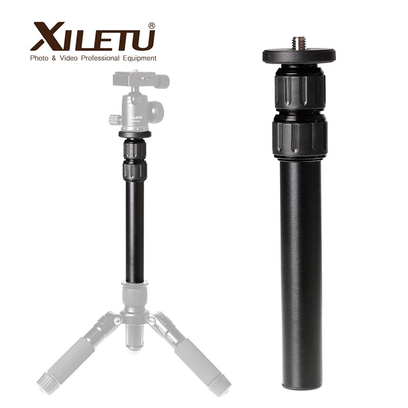 XILETU XM-263A de aluminio extensión varilla palo Polo 1/4 pulgadas 3/8 por hilo estabilizador de caña de pescar Monopod trípode eje Central