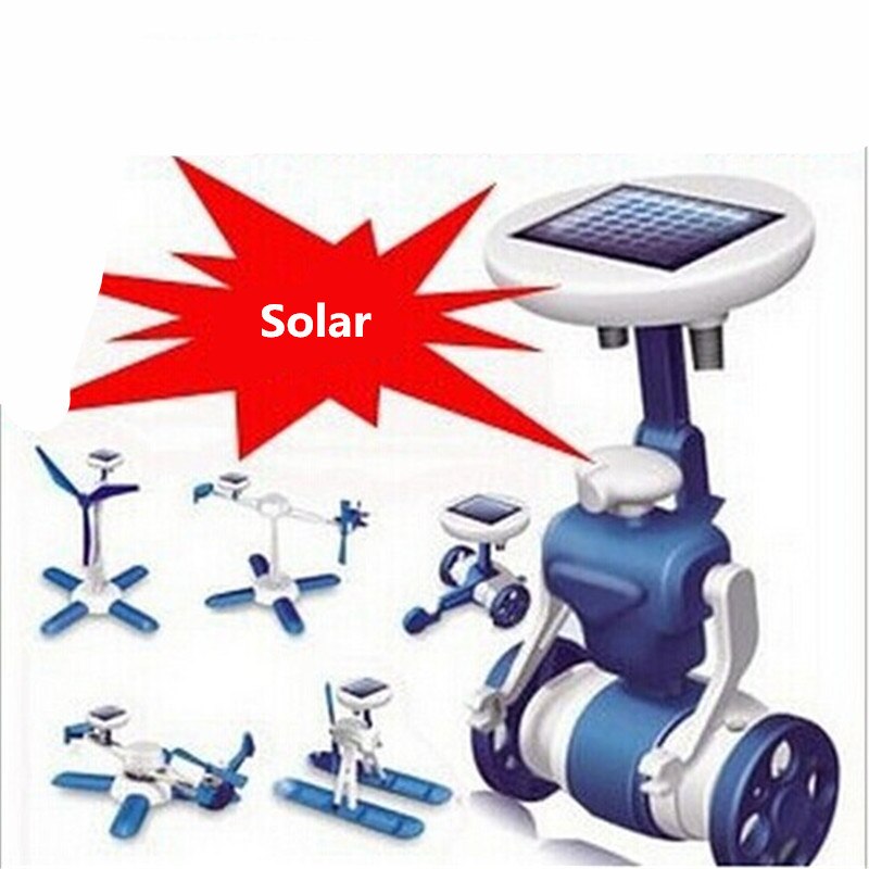 6 in 1 Solar Robot solar kits aircraft windmill car Fantasy equipment DIY science education solar powered toys for children