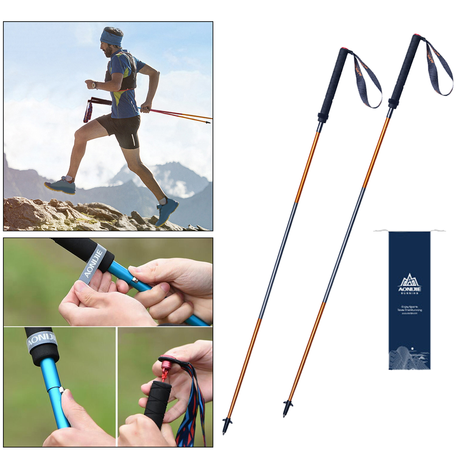 Trekking Pole Walking Stick Collapsible Retractabl... – Grandado