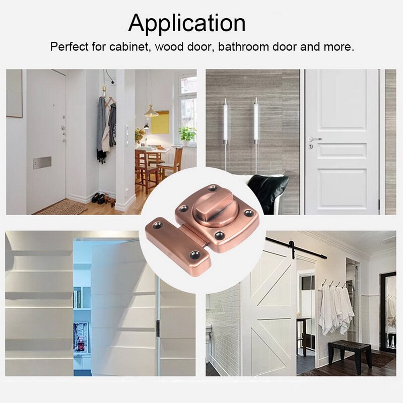 Universell dørlås portlås sikkerhet skyvedørlås dørbolt sinklegering med skruer dørlås lås trekkskapslås