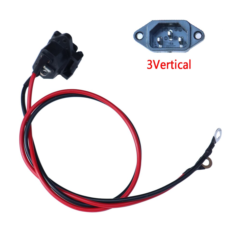 E-bike Scooter Battery Connector Plug Three Vertical Charging Socket With Wires 12AWG Cable For 36V 48V Universal