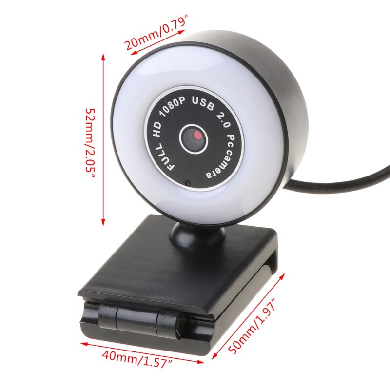 1080PHD Webcam Ingebouwde Ring Licht Web Camera Met Microfoon Usb Plug Webcamera